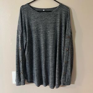 Women’s Long Sleeved Grey Tunic Shirt - XL